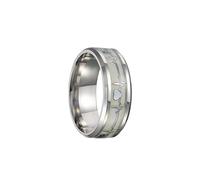 Veemoon 1PC Couples Noctilucence Finger Ring Stylish Luminous Electrocardiography Design Unisex for Weddings Parties Durable Stainless Glow