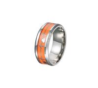 Veemoon 1PC Couples Ring Stylish Unisex Finger Ring with Electrocardiography Design Luminous Orange Color for Parties Weddings and Gatherings