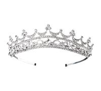 Veemoon 1pc Crystal Crown Headdress for Bride Shiny Wedding Crown for Parties Celebrations Stunning Photo Prop Silver Bridal Tiara for Special Occasions