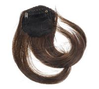 Veemoon 1PC Curly Clip in Fringe Hair Extension for Women Light Brown Synthetic Hairpiece for Theme Parties Weddings and Daily Style Changes Naturally Blends for Realistic Look