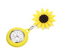 Veemoon 1Pc Decorative Nurse Pocket Watch with Sunflower Design Multi Purpose Hanging Fob for Students and Medical Staff Easy to Use Reliable Exam Companion