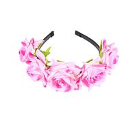 Veemoon 1PC Light Pink Rose Headband for Women Simulation Flower Hair Band Creative Hair Accessories for Brides for Wedding Photography Special Occasions
