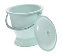 Veemoon 1PC Portable Urine Pot with Lid Durable Handheld Spittoon for Home Use Practical Night Chamber Pot Blue Easy to Clean for Elders and Travel