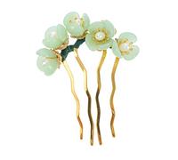 Veemoon 1Pc Vintage Jade Flower Hairpin Ancient Design with Tassel Elegant Hair Decoration for Women for Girlfriends and Moms Durable Material