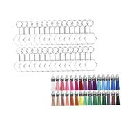 Veemoon 1Set Creative Acrylic Keychain Blank Polygon Pendant Key Ring Parts for DIY Jewelry Crafts Durable and Accessories for Hanging Ornaments