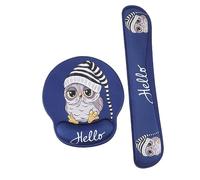 Veemoon 1Set Creative Elastic Mouse Pad Keyboard Wrist Support Cushion Set Comfortable Memory Foam Design for Gaming Office Use Space Saving Skid Material Owl Pattern