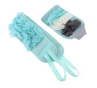 Veemoon 1Set Double Sided Bathing Gloves Exfoliating Bath Scrubber with Bubble Mesh and Loofah Sponge for Skin Cleansing for Smooth Skin and Shower Use Blue Color