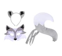 Veemoon 1Set Halloween Wolf Costume: Plush Wolf Ear Headband and Long Tail for - Jungle Animal Dress up Cosplay Outfit Accessory Christmas Party