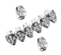 Veemoon 1Set Hip Hop Grills Metal Decorative for Parties Cosplay Performances Unique Jewelry for Upper Lower Fun present for Friends Shine Like