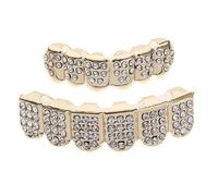 Veemoon 1Set Mouth Grills with Rhinestones Hip Hop Style Fashion Teeth Decorations Durable Grills for Personal Attitude Charm Comfortable Fit for Parties Events