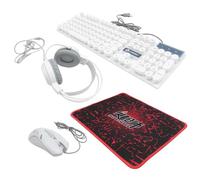 Veemoon 1set Rgb Wired Keyboard Mouse Headset Mousepad Ergonomic Computer Usb Bundle for Gaming Office Use Comfortable Grip Fine Craftsmanship Replacement for Old Gear