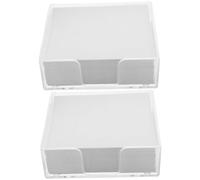 Veemoon 2 Boxes Multi-function Memo Papers with Transparent Storage Box Non-stick Blank Note Pads for Students Office Teachers Smooth Writing Paper for Planning Organizing and Creative