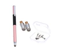Veemoon 2-in-1 Capacitive Stylus Pen Set for Touch Screens and Handwriting, Rose Gold Writing Tool with 2 Conductive Cloth Tips and 2 Silicone Disc Replacements, Compatible with Tablets and Phones