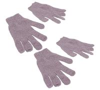 Veemoon 2 Pair Purple Nylon Exfoliating Gloves with Stretchy Design for Men, Dual-sided Bath Glove Scrubber for Shower, Sauna, and Body Exfoliation