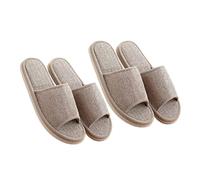 Veemoon 2 Pairs Anti-slip Slippers Summer Guest Slippers for Shoeless Home for Women Beige