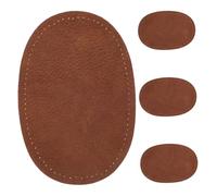 Veemoon 2 Pairs Oval PU Elbow Knee Patches with Prepunched Needle for Sweaters Jeans Repair Durable Sew Appliques for Clothing Mending and DIY Craft