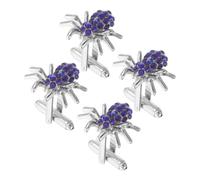 Veemoon 2 Pairs Spider Shirt Cufflinks for Men with Rhinestone Alloy, Novelty Insect Themed French Cuff Links Featuring Sturdy Grip and Secure Fit for Creative Industry Occasions