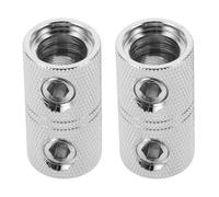 Veemoon 2 Pcs 1/0 Gauge Brass Audio Wire Couplers for Joining and Extending Cut Wires, Silver Butt Splice Connectors Suitable for Car Audio and Electrical Wiring