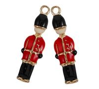 Veemoon 2 Pcs British Style Nutcracker Charm Pendant Detailed Polished Nutcracker Jewelry for Necklaces and Bracelets Versatile DIY Bulk Chain Necklace Accessories for Men and Women