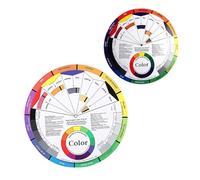 Veemoon 2 Pcs Creative Rotation Mixed Color Display Nail Art Color Card for Women, Paper Two-sided Wheel Visual Tool Teaching Colour Relationships for Makeup and Colored Mixing Learning