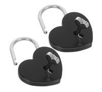 Veemoon 2 Pcs Heart Shaped Padlocks with Keys Romantic Metal Diary Locks for Jewelry Box Storage Box Handbag Secure Personal Secrets Couples Gift