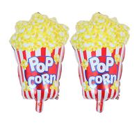 Veemoon 2 Pcs Large Foil Popcorn Balloons Carnival Theme Movie Night Party Decorations for Birthdays Family Gatherings Events