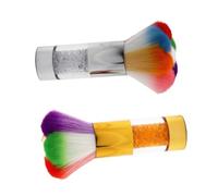 Veemoon 2 Pcs Nail Cleaner Brush with Rhinestone Handle Soft Dense Bristles Cosmetic Makeup Tool for Manicure Dust Removal and Blusher Powder Sweeping Durable and Comfortable Grip