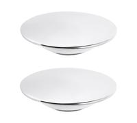 Veemoon 2 Pcs Stainless Steel Basin Waste Pop up Drain Stopper Covers, Wear Resistant round Drainer Large Covers with Modern Silver Finish for Home Decoration Random Style
