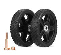 Veemoon 2 Pieces 7-inch Lawn Mower Replacement Wheels with Screws Plastic Sturdy Mower Support Wheels for Most Standard Push Suitable for Garden and Outdoor Use