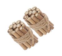 Veemoon 2 Pieces Winter Mini Firewood Pile Figurines for Dollhouse Accessories, Miniature Winter-Themed Decor, Festival Tiny Firewood Stack for Seasonal Display