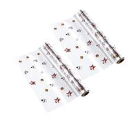 Veemoon 2 Roll Christmas Transparent Cellophane Wrap Roll Clear Gift Basket Wrapping Paper Sheets for Flowers Holiday Decorations Santa Claus Design