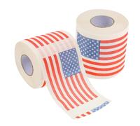 Veemoon 2 Rolls Creative American Flag Print Toilet Paper Decorative Ply Tissue Fun Bathroom Napkin for Home Dining Decor