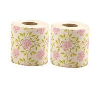 Veemoon 2 Rolls Floral Toilet Paper Rose Printed Bamboo Pulp Tissue for Bathrooms Kitchens and Offices Soft Sustainable Handkerchief Tissues with Elegant Design