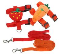 Veemoon 2 Sets Adjustable Lovely Rabbit Harness and Leash Set for Pet Rabbits, Polyester Material with Stylish Design, Prevents Pets from Breaking Free, for Daily Walks