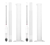 Veemoon 2 Sets Alcohol Hydrometer for Wine Making with 100Ml Plastic Measuring Cylinder, Triple Scale Specific Gravity and Density Tester for Home Brewing and Cider Measurement