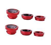 Veemoon 2 Sets Clip-on Phone Camera Lens 3 in 1 Wide Angle Macro Lens 180 Degree Fisheye Effect Metal Material Travel Scenery Architecture Photography