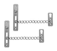 Veemoon 2 Sets Heavy Duty Stainless Steel Front Door Chain Lock Anti-Theft Security Latch for Home Hotel Apartment Safety Guard with Compact Design