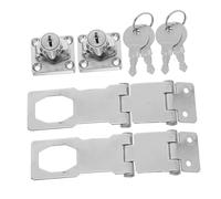 Veemoon 2 Sets Heavy Duty Vintage Keyed Hasp Lock Latch with Key for Drawer File Cabinet Refrigerator Replacement Safety Lock for Privacy and Secure Organization