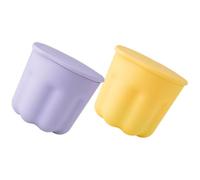 Veemoon 2 Sets Silicone Makeup Brush Cleaning Bowls with Convex Dots Gentle Rinsing Pads for Eyeshadow Brow Brushes and Cosmetic Tools Dual Color PP Cleansing Box with Drying Rack Function