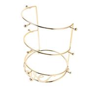 Veemoon 2-tier Metal Crown Display Stand for Hair Accessories Organizer with Stable Placement and Anti-slip Large Base, for Bridal Headdress and Dressing Mirrors Events