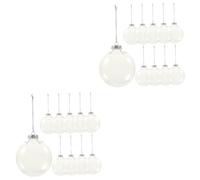 Veemoon 20 Pcs Clear Flat Christmas Balls Fillable Ornaments DIY Xmas Tree Decorations Lightweight Pet Plastic Hanging Ornaments for Holiday Party Wedding and Mall Decor