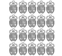 Veemoon 20 Pcs Vintage Egyptian Sacred Beetle Charms Retro Silver Pendants for DIY Jewelry Making Craft Supplies with Symbolic Luck and Protection Design
