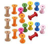 Veemoon 20 Pcs Vintage Unfinished Wooden Spools Hourglass Shaped Bobbin for Thread Wire Cord Winding Durable Craft Rolling Tool for DIY Sewing and Home Projects
