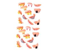 Veemoon 20 Pieces Halloween Fake Teeth Set - Wacky Ugly Dentures for Costume Parties - Funny Props Mixed Styles for and Adults Perfect for Halloween Celebrations