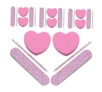 Veemoon 20 Sets Nail Buffer Block Kit with Nail Files Polishing Strips Heart Shaped Sponge for Smooth Filing Multi Functional Manicure Home Use