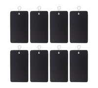 Veemoon 200pcs Black Plastic Hanging Tags Set with PVC Id Holders and Small Black Gourd Pins, 5x9cm Sturdy Wrap Tags for Office and Labeling Use