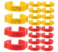 Veemoon 200pcs Chicken Leg Tags with Buckle Design Plastic Poultry Bands in Bright Orange Yellow Engraved for Easy Identification of Chickens Ducks Geese and Small Poultry Breeds Farm