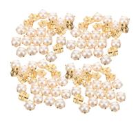 Veemoon 200pcs Cross Claw Pearl Ornaments DIY Materials for Garment Embellishments Imitation Pearls with Zinc Alloy Setting for Sewing Clothes Bracelets and Crafts