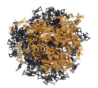 Veemoon 200pcs Medieval Soldier Figures Miniature People Models Micro Landscaping Decors Sand Table People Figurines Gray and Gold Mix for War Game Playsets Random Color