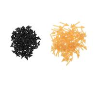 Veemoon 200Pcs Plastic Fake Chick Beak Inserts DIY Craft Accessories for, 7X15Mm Black 6X20Mm Flesh Color Animal Mouth Parts for Bird Doll Making